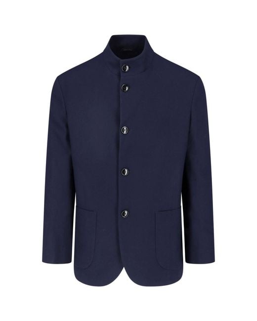 Giorgio Armani Blue Virgin Wool Blazer for men