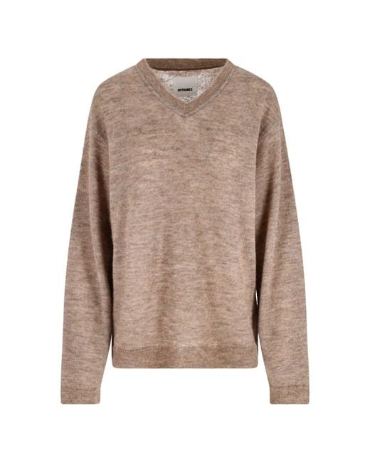 MYTHINKS Brown Alpaca Blend Sweater