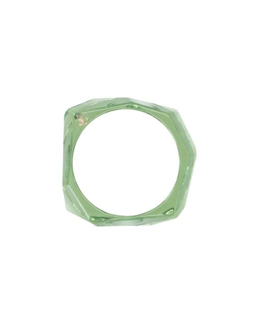 Jimmy Choo Green Faceted Clover Bracelet