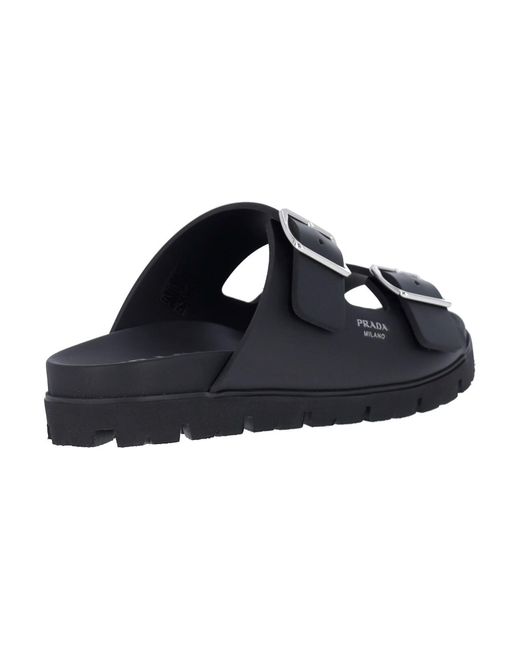 Prada Blue Buckle Sandals for men