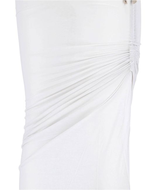 Rick Owens White Draped Maxi Skirt