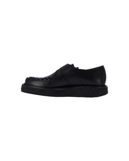 Vivienne Westwood Black Woven Detail Buckle Flat Shoes for men
