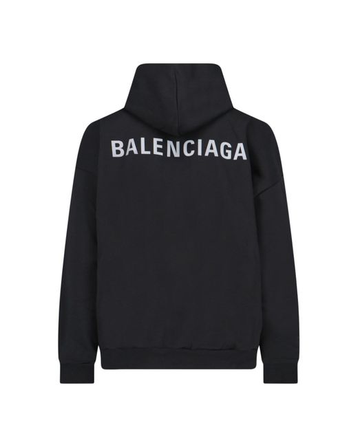 Felpa Cappuccio Logo Retro di Balenciaga in Black