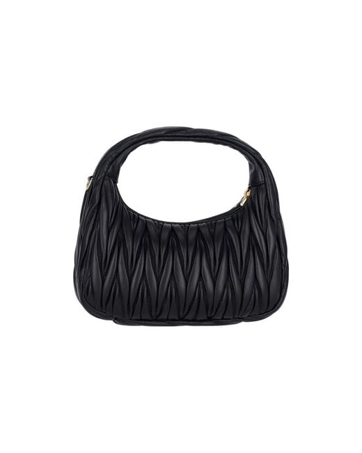 Miu Miu Black Wander Hobo Bag