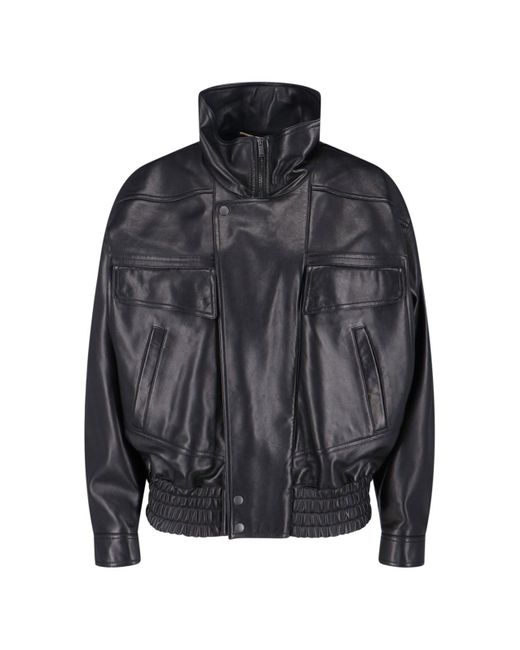 Giacca In Pelle Di Agnello di Saint Laurent in Black