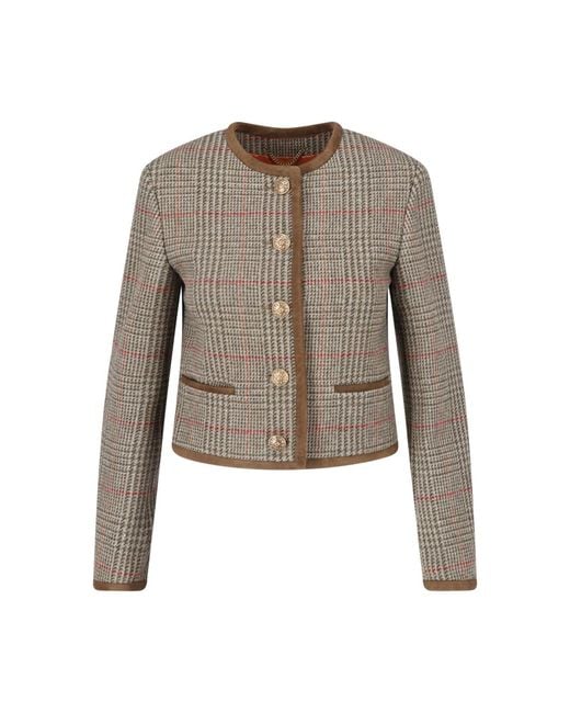 Golden Goose Deluxe Brand Green Virgin Wool Jacket With Goat Leather Insert