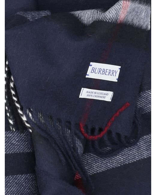 Burberry Blue Scarfs Cashmere