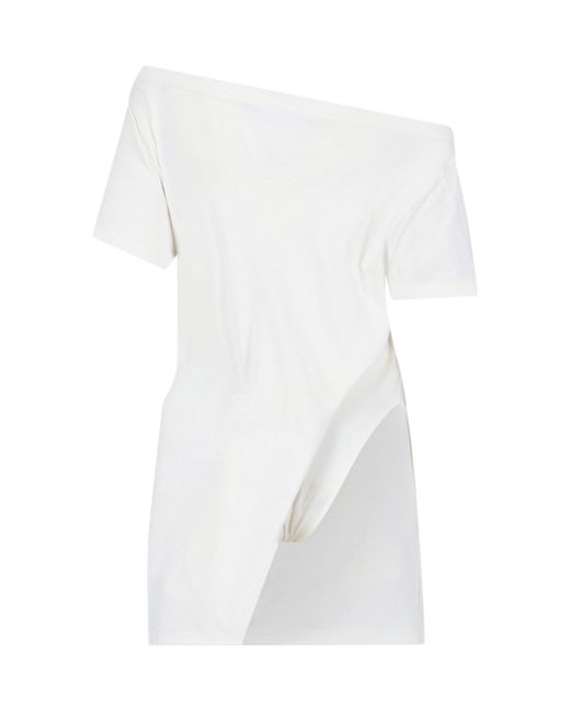 Courreges White Asymmetrical Midi Dress