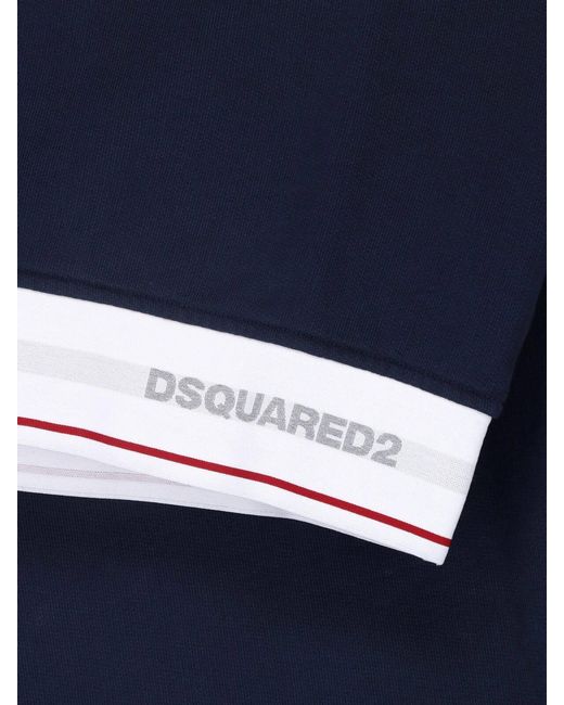 DSquared² Blue Crewneck Logo Sweatshirt for men