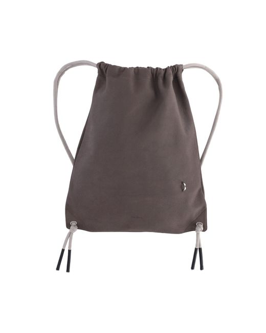 Rick Owens Brown Drawstring Backpack