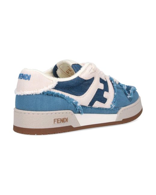 Fendi Blue 'match' Low-top Sneakers