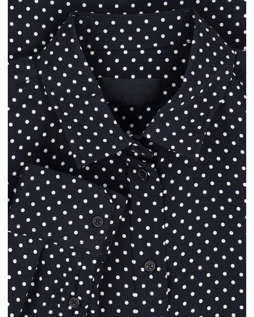 Nili Lotan Blue Polka Dot Silk Shirt