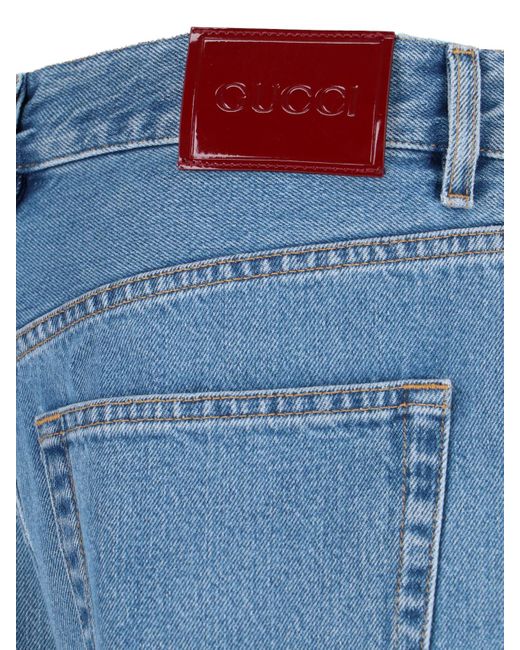 Jeans Etichetta Retro di Gucci in Blue