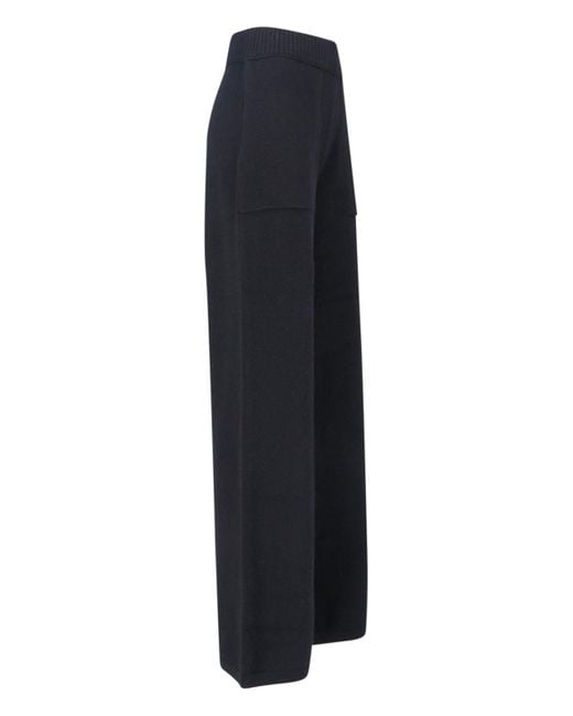 Uma Wang Blue Wide-Leg Trousers With High Ribbed Waistband