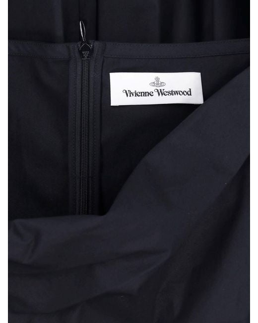 Vivienne Westwood Black Structured Bodice Dress With Square Neckline