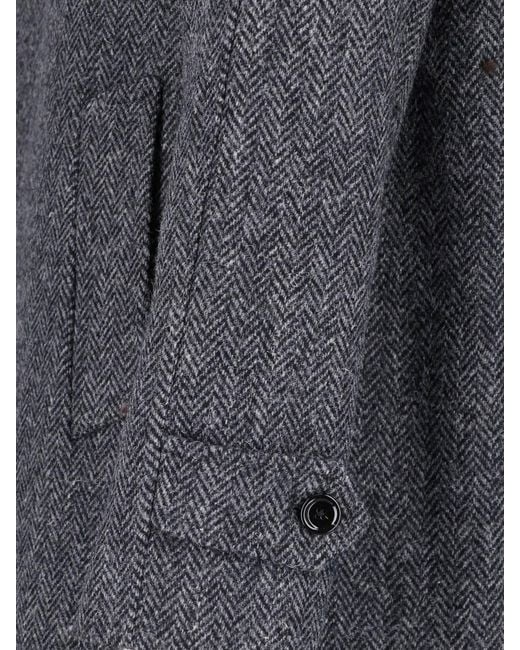 Lardini Gray Wool Coat for men