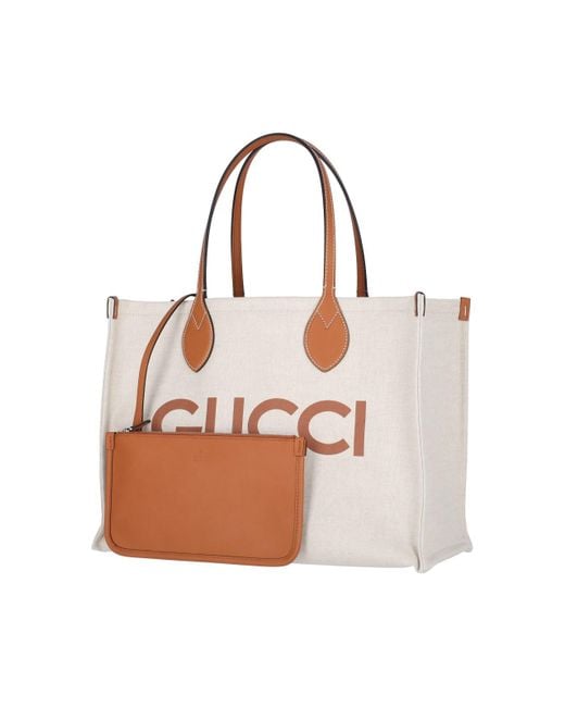 Gucci Natural Logo Canvas Bag