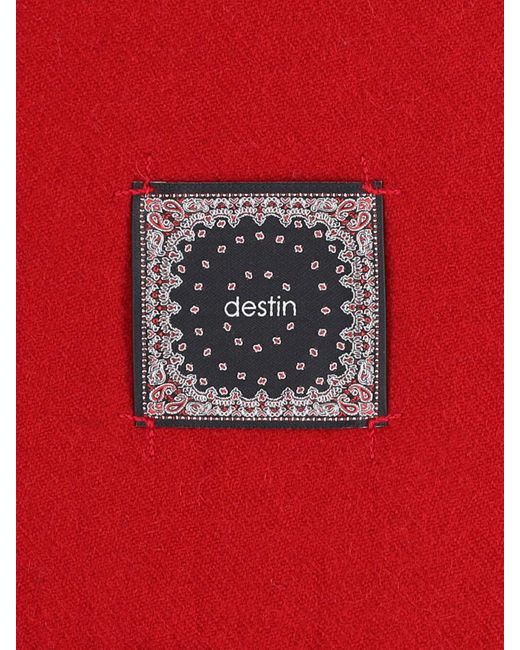 Destin Red Fringed Scarf for men