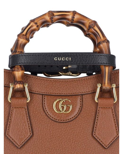 Gucci Brown Small Tote Bag "diana"