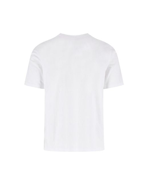 Maison Kitsuné White Classic Cotton Crew Neck T-Shirt For for men