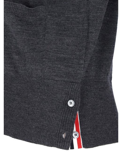 Thom Browne Blue Iconic V-Neck Cardigan for men
