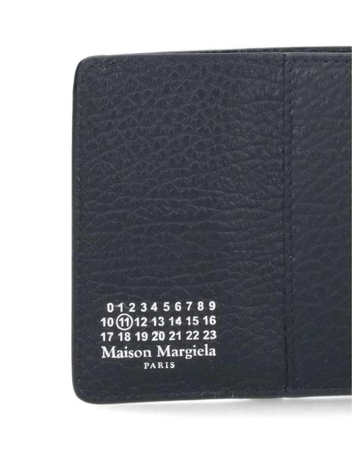 Maison Margiela Black Leather Wallet With Viscose Lining
