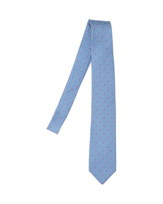Ferragamo Blue 'gancini' Print Tie for men