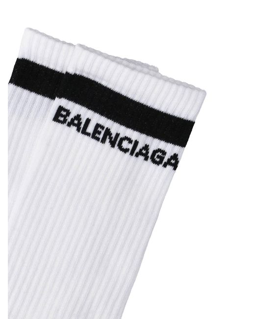 Balenciaga White Logo Socks for men