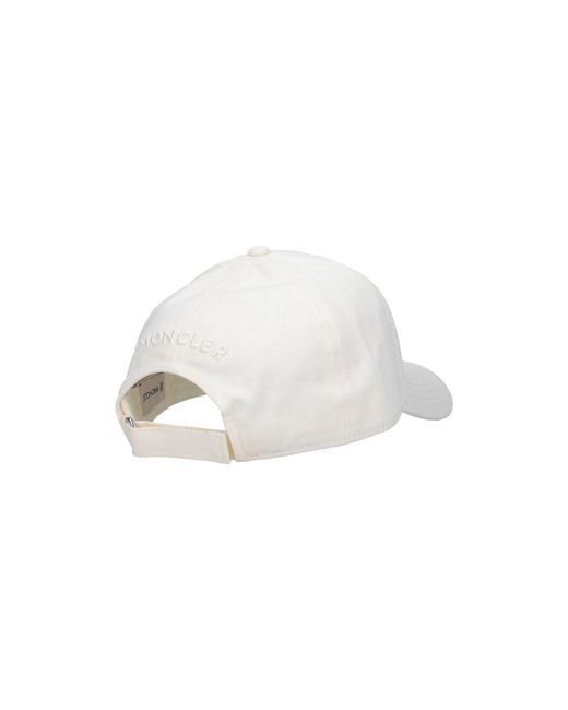 Moncler White Lightweight 100% Cotton Hat For for men