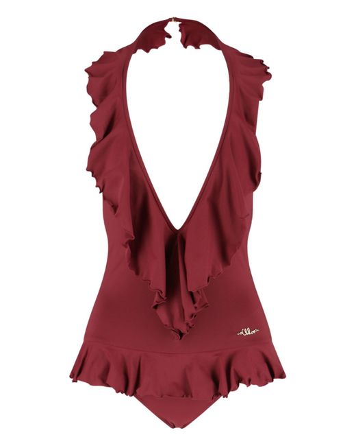 Costume Intero Con Volant di Chloé in Red