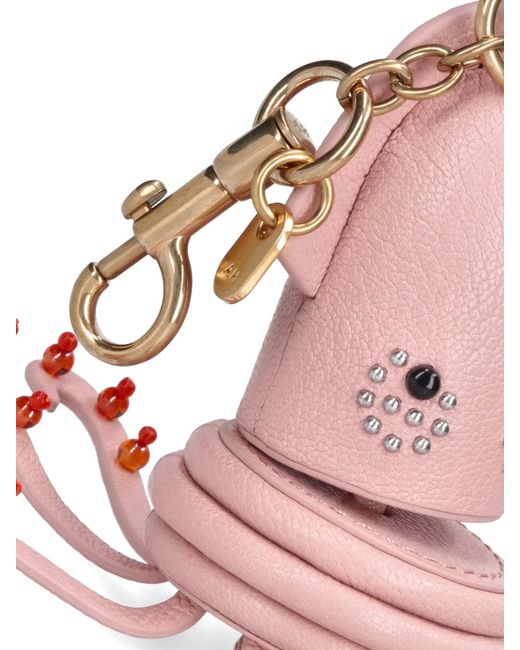 Anya Hindmarch Pink Goat Leather Keychain Charm