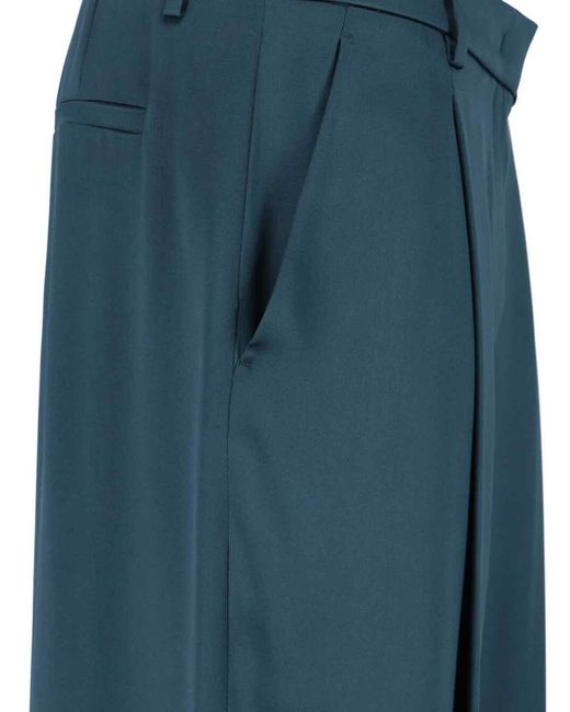 Giorgio Armani Blue Silk Tailored Trousers