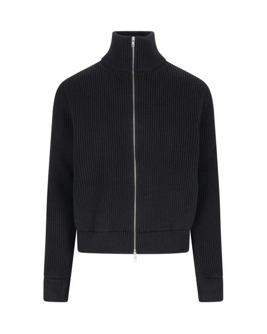 Maison Margiela Black Four Stiches Zip Sweater for men