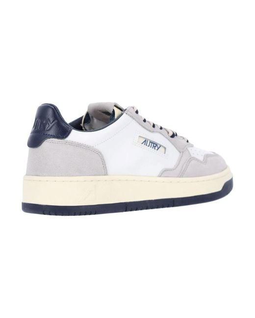 Autry White Low-Top Sneakers With Suede And Smooth Paneling for men