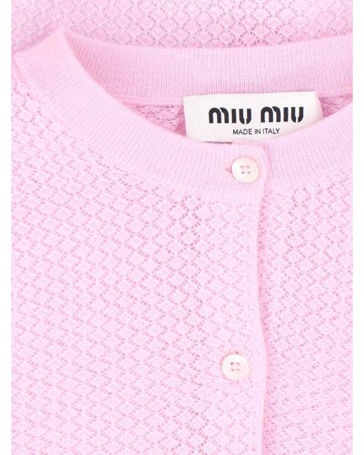 Miu Miu Pink Cashmere Cardigan