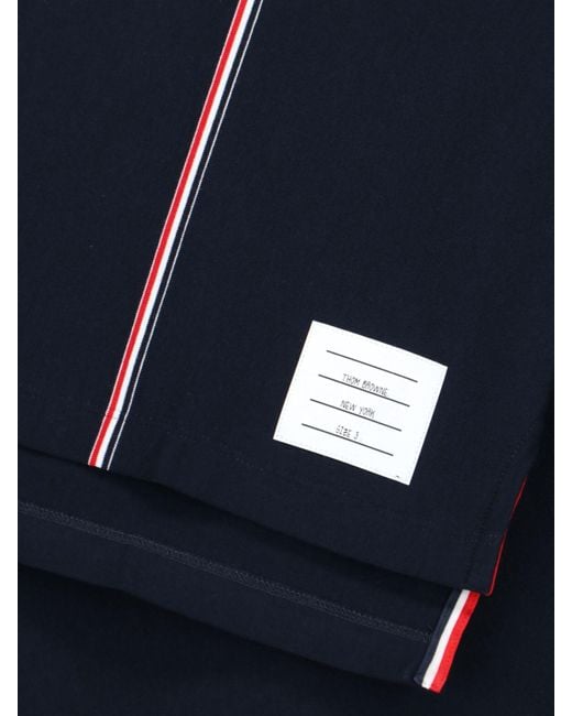 Thom Browne Blue Tricolor Detail T-Shirt for men
