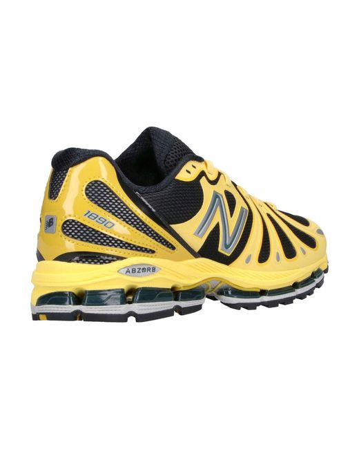 New Balance Yellow Leather & Mesh Sneakers