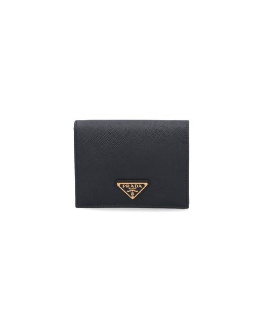 Prada Black Small Logo Bi-fold Wallet