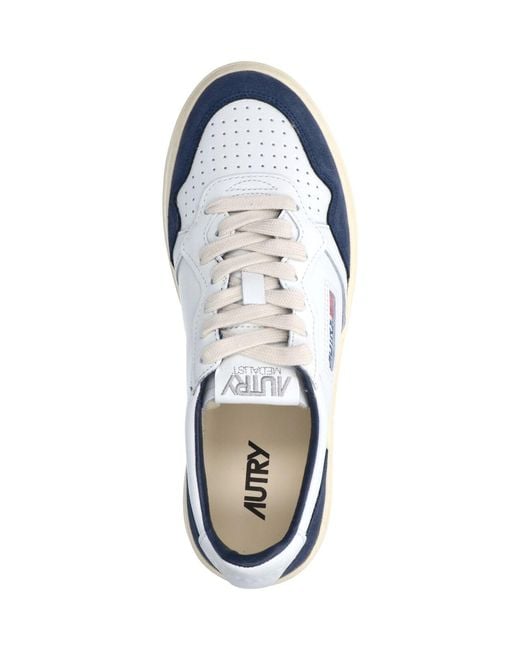 Autry Blue Leather & Suede Sneakers For