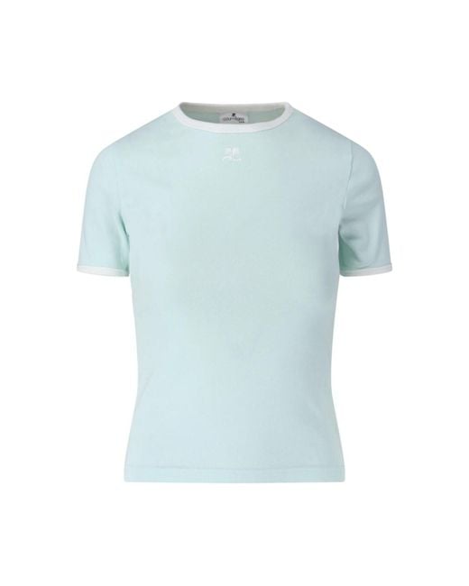 Courreges Blue Logo T-Shirt