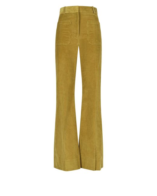 Victoria Beckham 'alina' Trousers in Green | Lyst