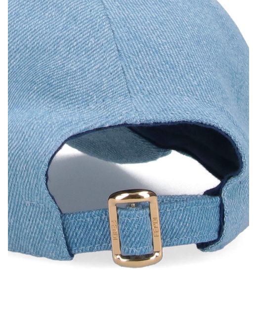 Cappello Baseball Logo di Fendi in Blue