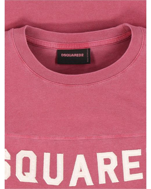 DSquared² Pink T-Shirt With Logo for men
