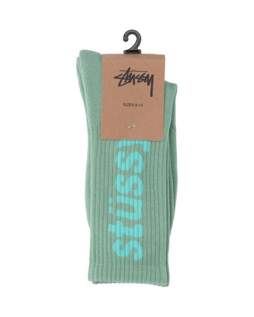 Stussy Green Logo Socks for men