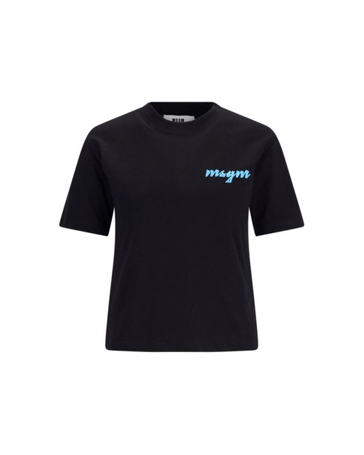 MSGM Blue Logo T-shirt
