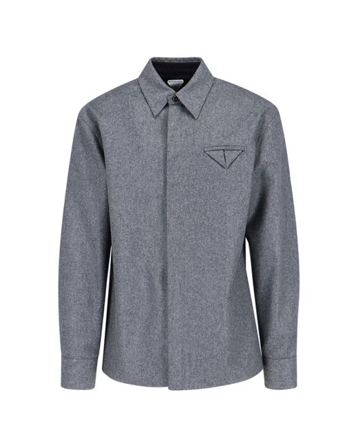 Bottega Veneta Blue Flannel Shirt for men