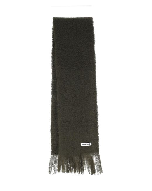 Jil Sander Green Mohair-Wool Scarf for men