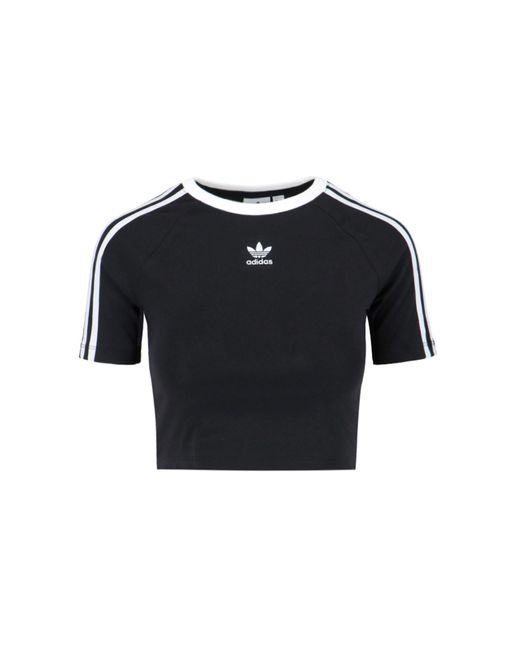 T-Shirt Crop "3-Stripes Baby" di Adidas in Black