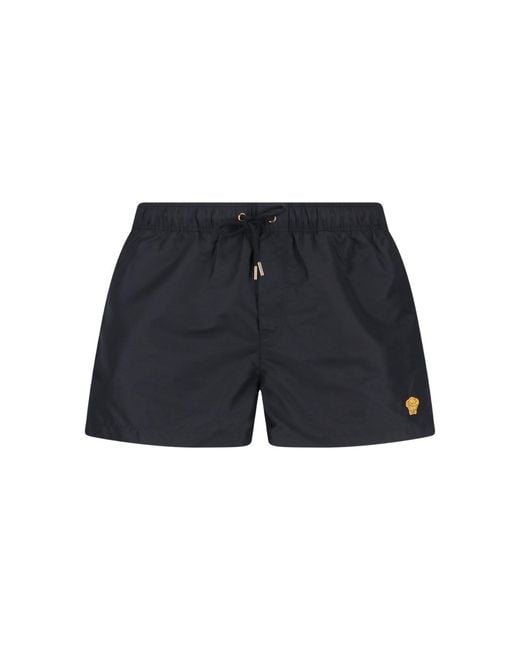 Versace Blue Swim Golfo Medusa Patch Swim Shorts for men