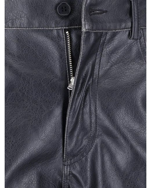 MM6 by Maison Margiela Blue Faux Leather Shorts